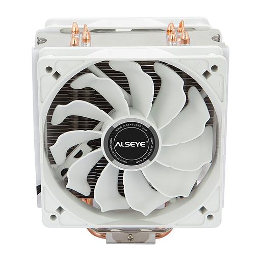 Кулер для процессора Alseye S120D, х2x120мммм, 500~1700rpm, 3-pin, Al+Cu, белый, 66CFM, 33.8дБ, 4-PIPE, INTEL 1200/115x/2011/2066/1366, AMD AM5/AM4 (AS.01.07.0018) фото 1