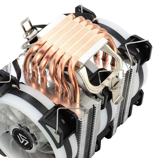 Кулер для процессора Alseye GH906, х3x92мммм, 700~2000rpm, 4-pin, Al+Cu, серебристый/RGB, 38CFM, 21дБ, 6-PIPE, INTEL 1200/115x/2011/2066/1366, AMD AM5/AM4 (AS.01.06.0001) фото 3