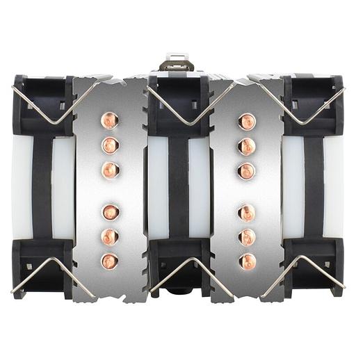 Кулер для процессора Alseye GH906, х3x92мммм, 700~2000rpm, 4-pin, Al+Cu, серебристый/RGB, 38CFM, 21дБ, 6-PIPE, INTEL 1200/115x/2011/2066/1366, AMD AM5/AM4 (AS.01.06.0001) фото 4