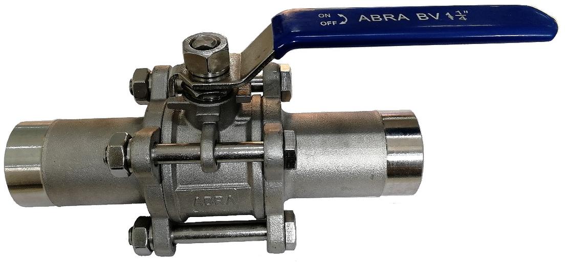 Кран шаровой под приварку ABRA-BV61L-Q61F-1000-3L-015 Ду15 Ру40 фото 1