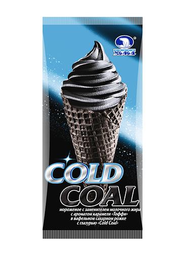 Мороженое «Cold Coal с ароматом карамели» в черном рожке ОПТ фото 1