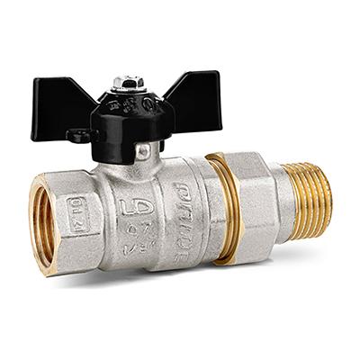 Кран шаровый латунный LD Pride Ду25 Ру40 ВШ (американка) бабочка фото 1