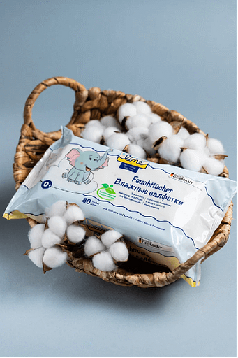 Набор влажных салфеток Babyline с алоэ вера и ромашкой 80+80 шт ОПТ фото 3