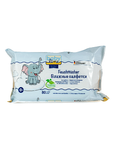 Набор влажных салфеток Babyline с алоэ вера и ромашкой 80+80 шт ОПТ фото 5