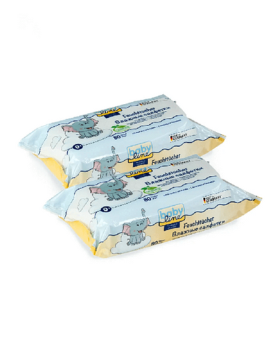 Набор влажных салфеток Babyline с алоэ вера и ромашкой 80+80 шт ОПТ фото 7