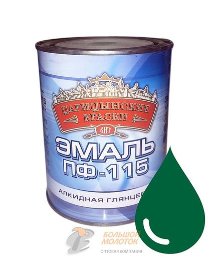 Эмаль ПФ-115 зеленая 0,8 кг Царицино /14 фото 1