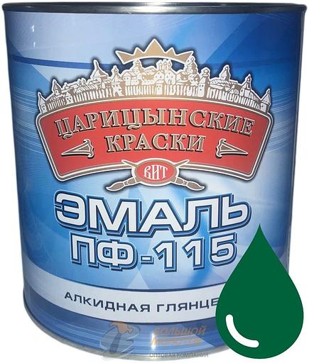 Эмаль ПФ-115 зеленая 2,7 кг Царицино /6 фото 1