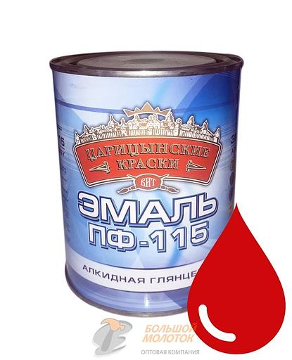 Эмаль ПФ-115 красная 0,8 кг Царицино /14 фото 1