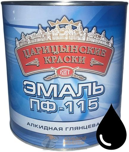 Эмаль ПФ-115 черная 2,7 кг Царицино /6 фото 1