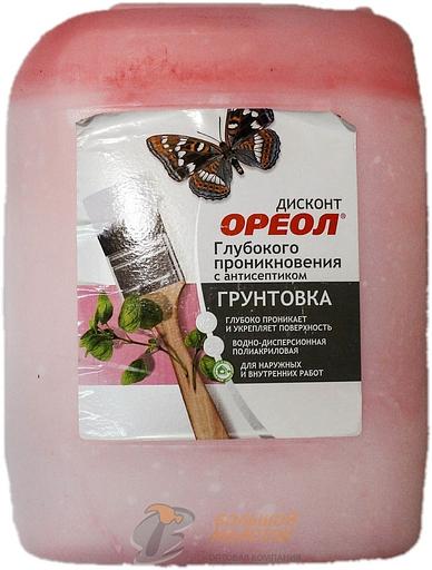 Грунтовка ВД Ореол 5 кг полиакрил, антисептик, внутр./наруж. работы фото 1