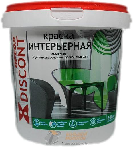Краска Дисконт ВД интерьер. 1,5 кг белая матовая 3228 /6 фото 1