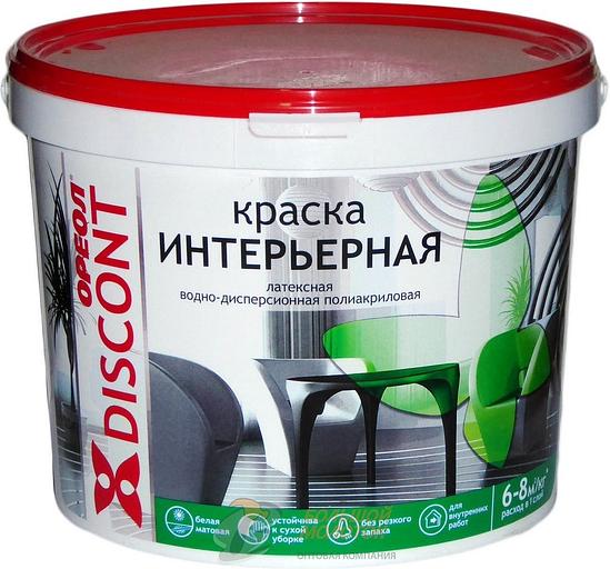 Краска Дисконт ВД интерьер. 6,5 кг белая матовая 6533 /2 фото 1