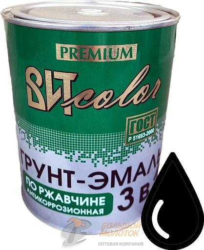Грунт-эмаль по ржавчине 3в1 черная 0,8 кг /14 фото 1