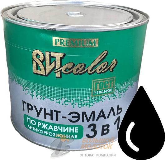 Грунт-эмаль по ржавчине 3в1 черная 1,8 кг /6 фото 1