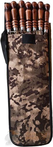 Набор шампуров в чехле 6 шт. дерев ручки фото 1