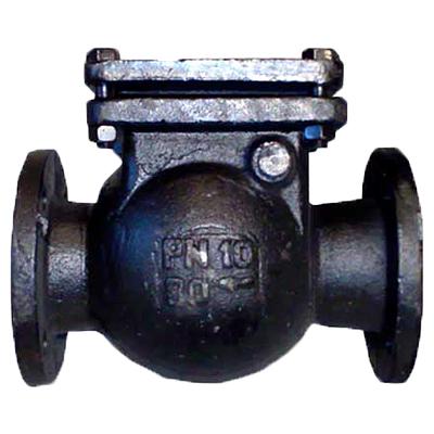 Клапан чугунный обратный фланцевый 19ч16бр Ду150 Ру10/16 L=350 мм фото 1