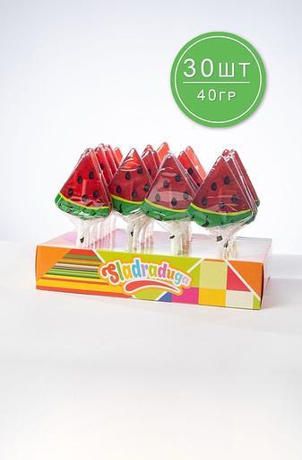 Карамель на палочке Sladraduga 30х40 г, арбуз фото 1