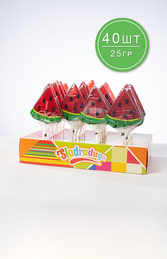 Карамель на палочке Sladraduga 40х25 г, арбуз фото 1