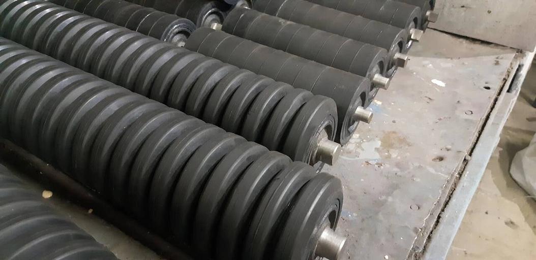 Амортизирующие ролики для конвейера диаметром 145 мм с прямоугольным профилем фото 3