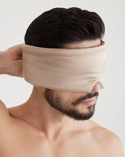 Шёлковая мужская маска для сна Deep Sleep «Cappuccino» (Men Collection) ОПТ фото 4