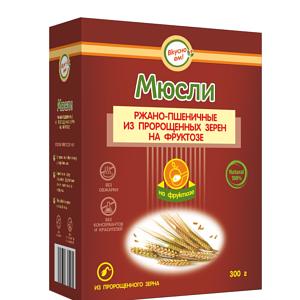 Мюсли ржано–пшеничные ВкусноЕМ из пророщенных зёрен на фруктозе 300 г ОПТ фото 1