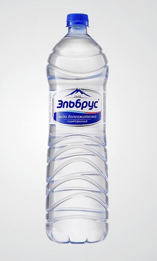 Вода минеральная природная питьевая столовая «Эльбрус», газированная, 1,5 л, Опт фото 1
