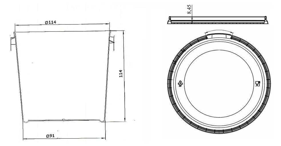 Ведро 770 мл 114x91x114 ОПТ фото 2