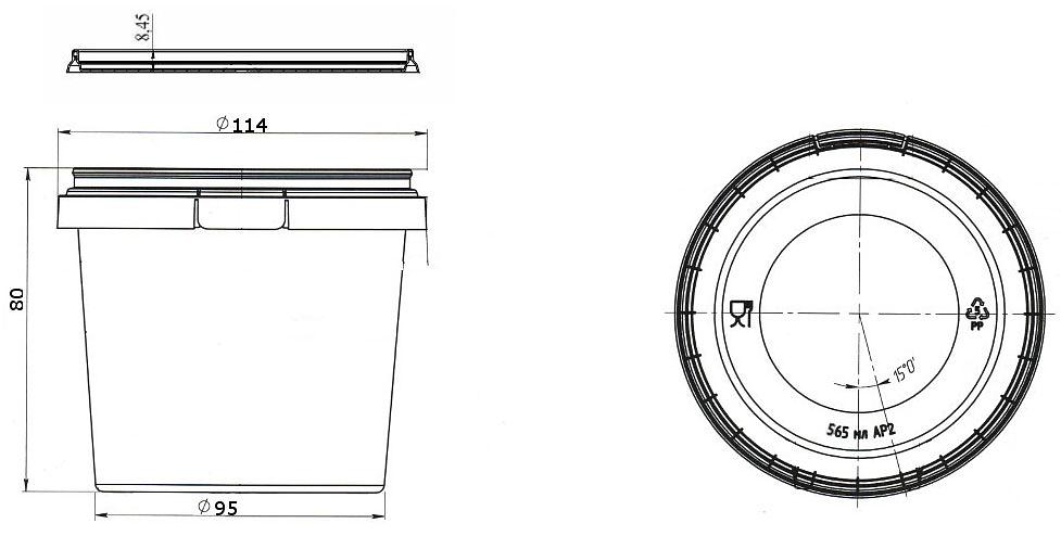 Банк 565 мл 114x95x80 OPT фото 2
