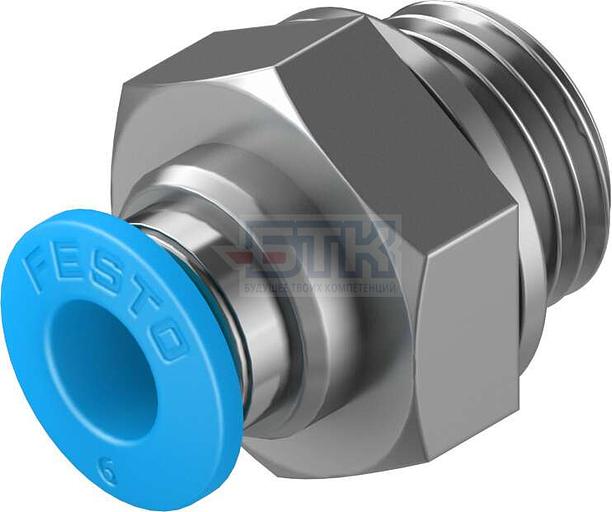 186097 Штуцер с цанговым соединением QS-G1/4-6 FESTO фото 1