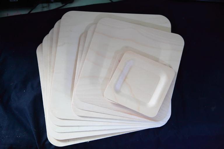 Тарелка для главных блюд одноразовая, квадратная 230 мм фото 3