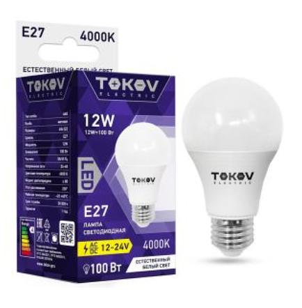 Лампа светодиодная низковольтная 12Вт А60 4000К Е27 12/24В фото 1