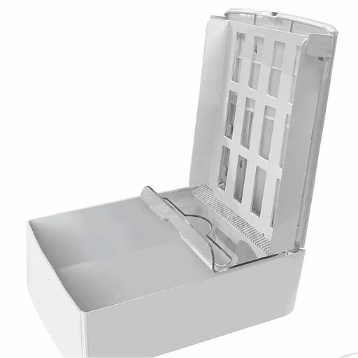 HOR Диспенсер для бумажных полотенец T1 Бизнес корпус белый, верхнее стекло матовое, нижние стекла серые, универс. система сложения (Z(C) / V(ZZ)) опт фото 4