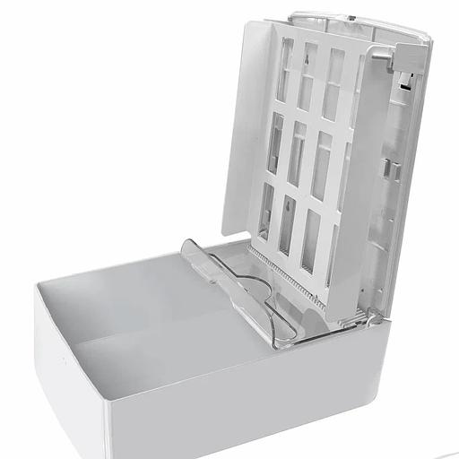 HOR Диспенсер для бумажных полотенец T1 Стандарт, корпус белый, нижнее стекло серое, универс. система сложения (Z(C) / V(ZZ)) опт фото 2