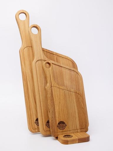 Набор из трёх разделочных деревянных досок на подставке Woodlin «Классик» ОПТ фото 2