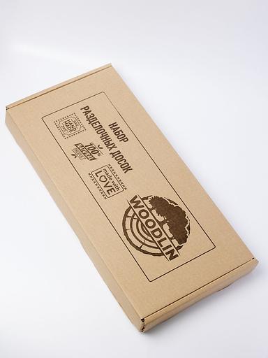 Набор из трёх разделочных деревянных досок на подставке Woodlin «Классик» ОПТ фото 6