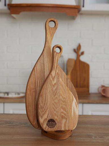 Набор из двух разделочных деревянных досок на подставке Woodlin «Модерн» ОПТ фото 1