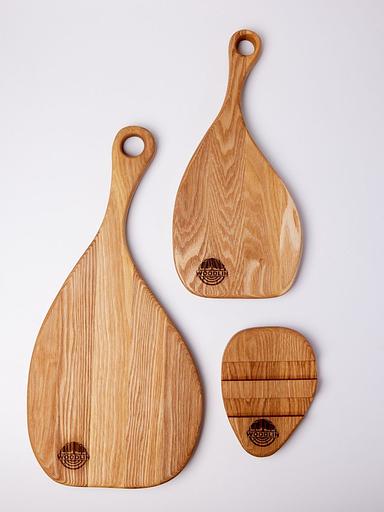 Набор из двух разделочных деревянных досок на подставке Woodlin «Модерн» ОПТ фото 3