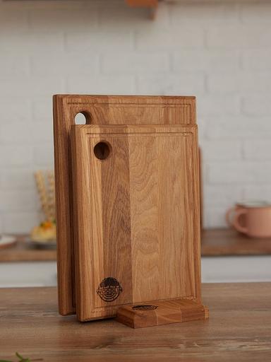 Набор из двух разделочных деревянных досок на подставке Woodlin «Рино» ОПТ фото 1