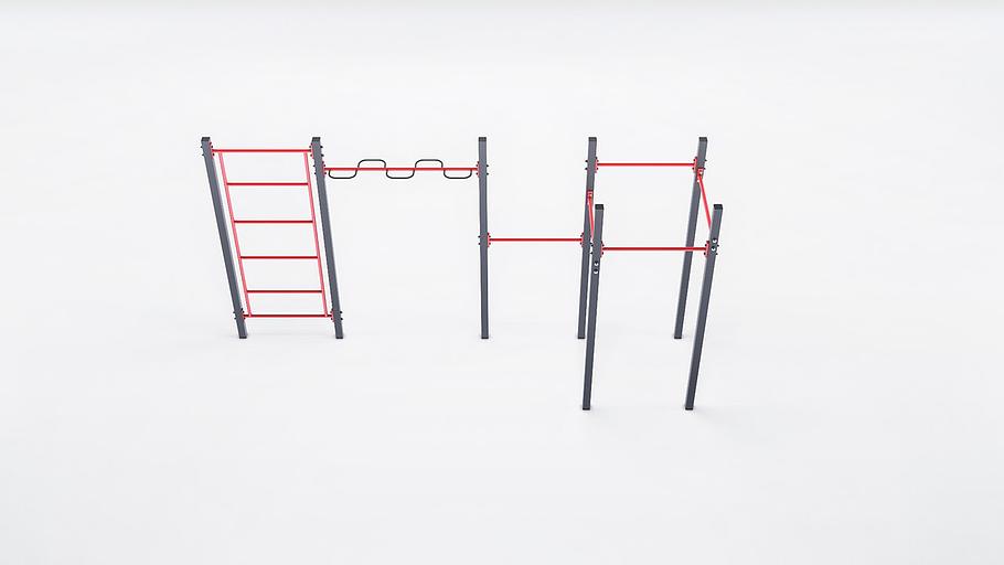 Система турников с рукоходом-змейкой и шведской стенкой фото 1