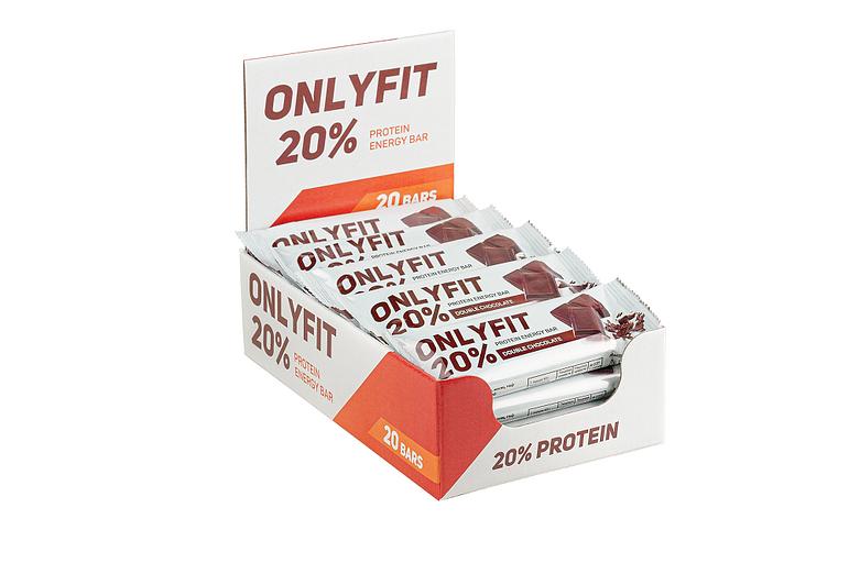 Протеиновый батончик глазированный Onlyfit «Double chocolate» 30 шт по 40 г, опт фото 1