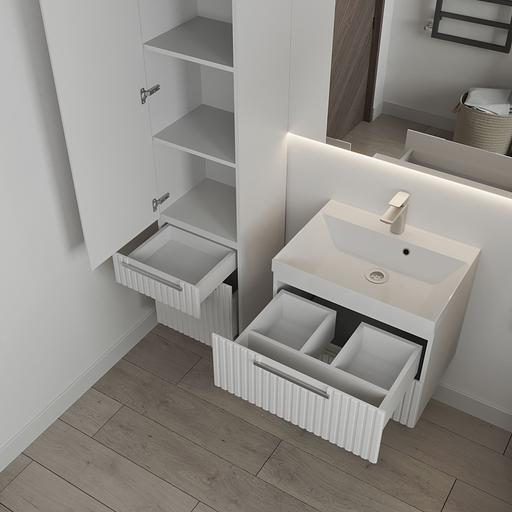 Тумба Белла подвесная премиум 700мм цвет белый софт опт фото 3