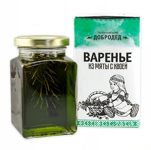 Варенье из Мяты с хвоей баночка в сувенирной коробочке с магнитиком 300 г/260 мл опт фото 1