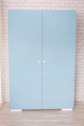 Шкаф 2-х дверный детский «Облако» голубой 1200 мм фото 1