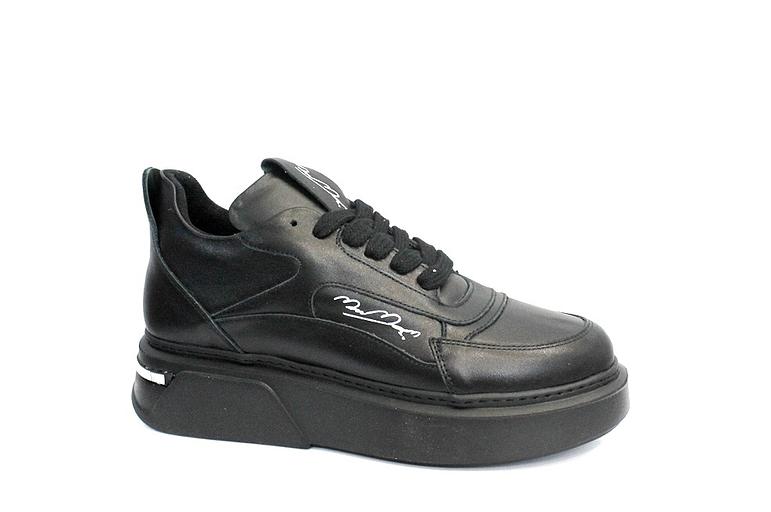 Кроссовки женские, чёрные, натуральная кожа, подкладка текстиль фото 1