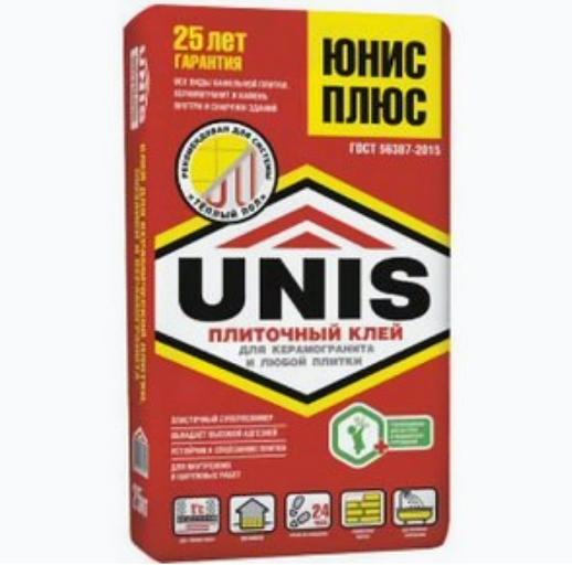 Плиточный клей Юнис Плюс 25 кг ОПТ фото 1