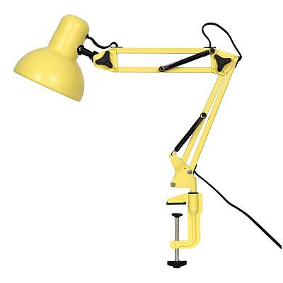 Светильник МТ2001 А/С (С) на струбцине, 40 Вт, без лампы, ЛОН, Е27, желтый матовый, Трансвит фото 1