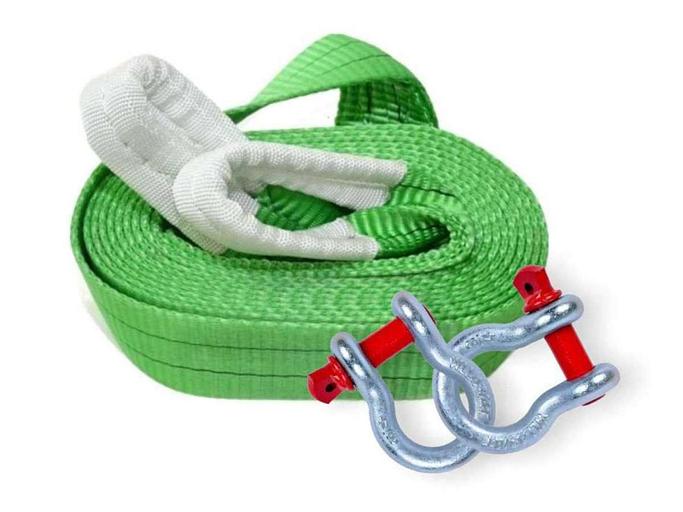 Буксировочный трос ленточный, универсальный (скоба-скоба) фото 1