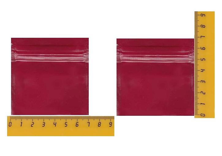 Пакет zip-lock (гриппер) 7х7 см многослойный 100 мкм, красный фото 2