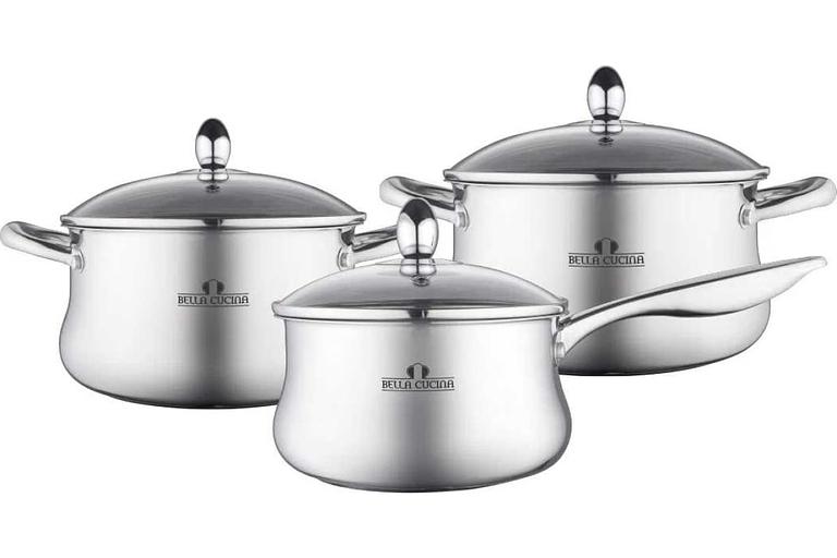 Набор посуды Bella Cucina «Salerno» 6 предметов (2.7, 3.6 л, ковш 1.9 л) арт.BC-2141 ОПТ фото 1