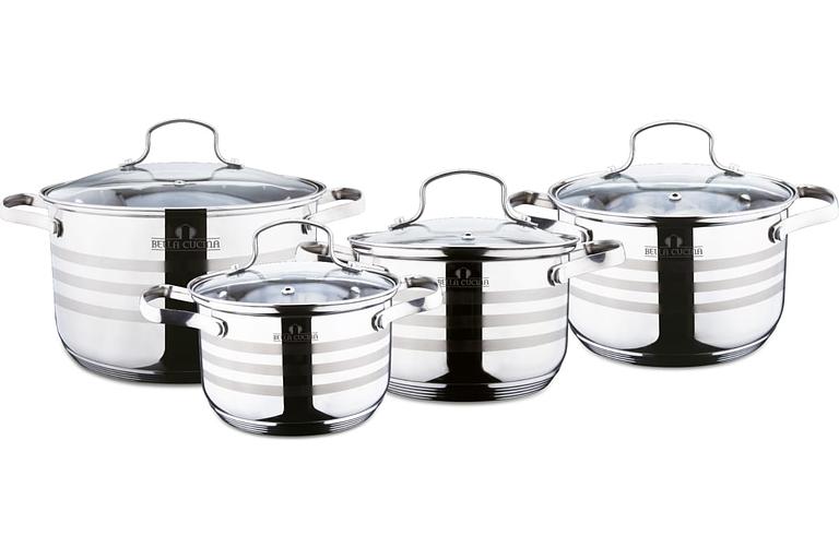 Набор посуды Bella Cucina «Treviso» 8 предметов (4.1, 5.1, 6.5, 8 л) арт.BC-2111 ОПТ фото 1